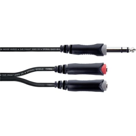 Cordial 14890 Klinke Audio Y-Adapter [1x Klinkenstecker 6.3 mm (stereo) - 2x Klinkenbuchse 6.3 mm (m (1/4)