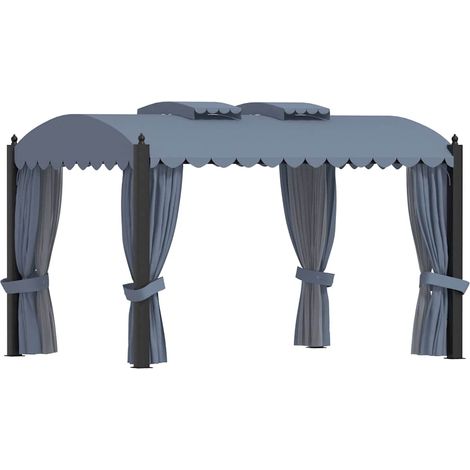 Tonnelle de Jardin Tente de réception - Rapide à Installer avec rideaux 3x4 m Anthracite Acier BV306759 - BonneVie (1/5)