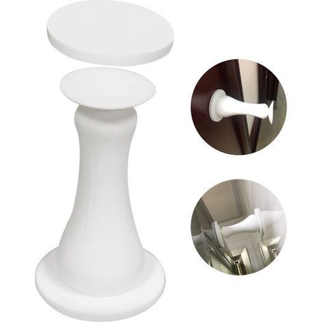 royaluxe -Butoir de porte magnétique auto-adhésif, support de butée de porte en silicone, support mural sans dommages avec butée de porte de maison étanche et réutilisable, pas besoin de percer, silen (1/5)