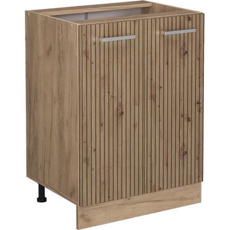 Mobiletto base cucina R-Line, Rovere artigianale, 60 cm senza piano di lavoro, Vicco (1/4)