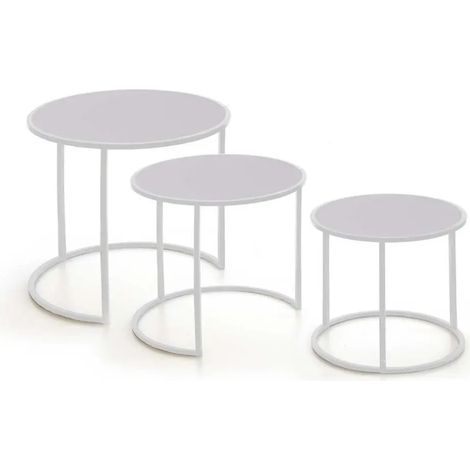 Set de 3 mesas redondas Ø55/45/35 cm