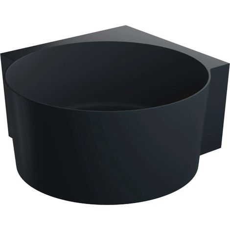 OMNIRES Ovo M+ - Bañera de esquina, 120x120 cm, negro mate OVO120WNBLV (1/4)