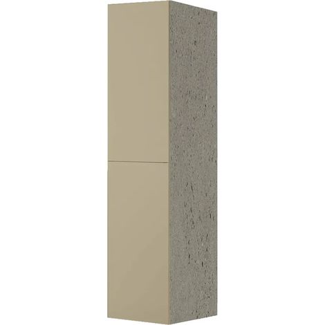 Colonna per lavanderia H 180 cm effetto pietra e ante in tortora Wanda (1/4)