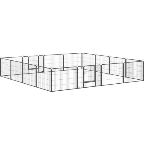 Modulares Hundegehege aus Stahl, 60 cm, 16 Segmente, 2 Türen (1/4)