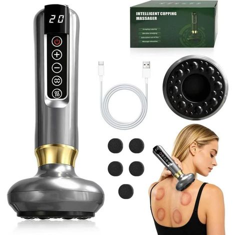 Appareil Massage Cellulite,Appareil de Massage à Bulles électrique,avec 12 Programmes et 4 Modes,Appareil de Gua Sha à Usage Domestique,Massage du Corps Entier, Gua Sha, Cupping (1/5)