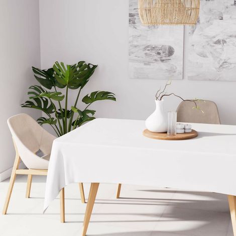 JSSEVN - Stain-resistant rectangular tablecloth 140 x 220 cm – 100% waterproof polyester – Easy care, no ironing required – For elegant decoration (1/4)