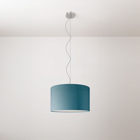 creative cables - Lampada a sospensione con paralume in tessuto Cilindro Small - Made in Italy (1/4)