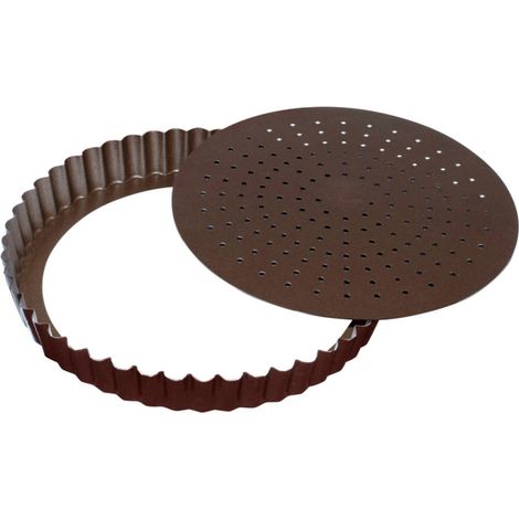 Moule à tarte avec fond amovible en métal anti-adhérent 28 c