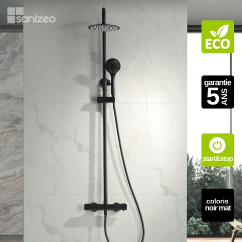 Colonne de Douche avec Mitigeur Thermostatique noir mat anti-calcaire - Design Moderne - ECOKENT IMEX (1/4)
