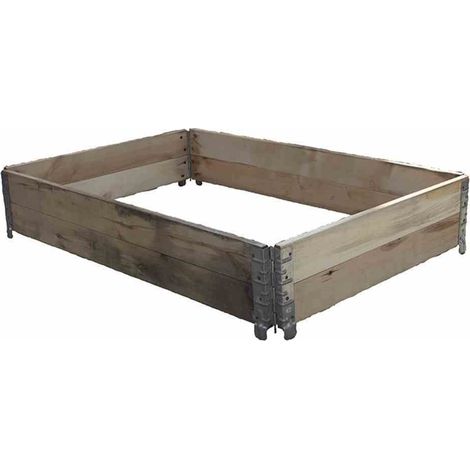 Jardinière surélevée empilable 80 x 60 x 19,5 cm, charnières galvanisées Naturelles (1/2)