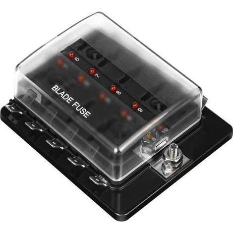 Lntyq 10 Way DC1232V Blade Lame Boîte À Fusibles Avec Kit de Voyant D'avertissement Pour Voiture Auto Bateau Marine Trike