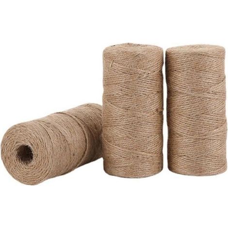 Ficelle en Jute - 3 Bobines - Décoration de Noël - DIY Jardin - 2mmx100m