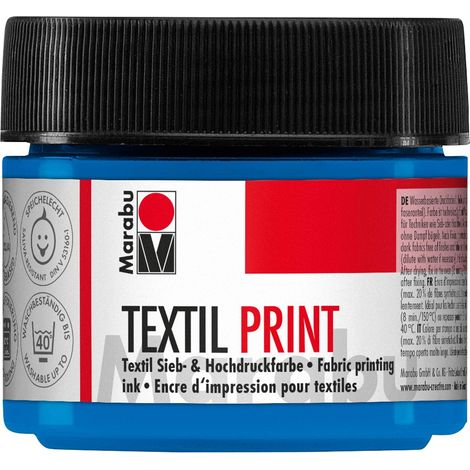 Marabu 17030050956 - Stampa Tessile Ciano primario, 100 ml, Colore a Base d'Acqua, inodore e Resistente alla Luce, per Tessuti Chiari e Scuri (1/4)