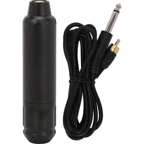 Stylo Tatouage Machine avec Connecteur RCA et Cartouches - Cordon de Clip Inclus Noir (1/5)