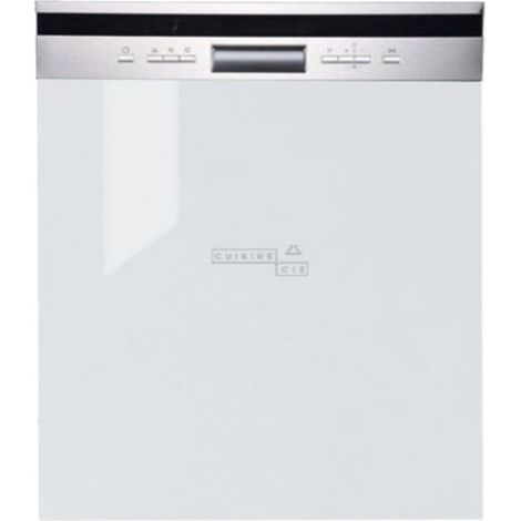 Cuisineandcie – Façade de cuisine pour lave-vaisselle semi-intégrable – Modèle ECO blanc brillant – Dimensions L 59,6 x H 57 cm – Brillance proche du verre