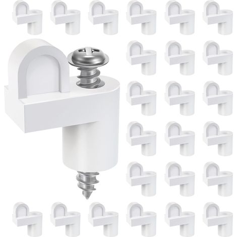 Clips de moustiquaire de 3/8 pouce avec vis (24 pièces), clips de moustiquaire coupe-vent, utilisés pour fixer les moustiquaires, clips de porte moustiquaire, clips de montage pour moustiquaires, blan