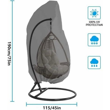 Housse de fauteuil suspendu - - Imperméable - 190x115 cm - Résistant aux UV - Corde de serrage (1/4)