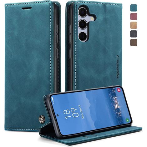 Klapphülle für Samsung Galaxy S25 FE 5G mit Kartenfach, Standfunktion, Blaugrün (1/5)