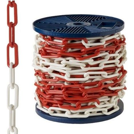 Chaîne en plastique bicolore 8 mm. Rouleau de 25 mètres