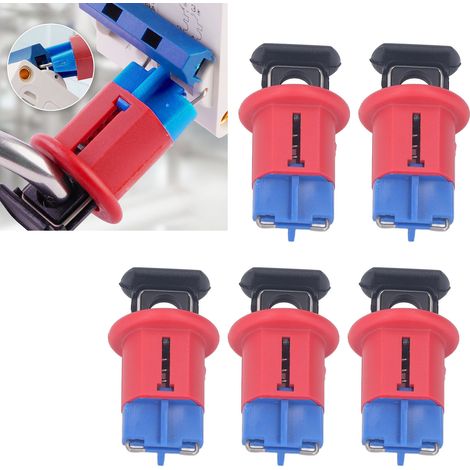 Dispositif de verrouillage de disjoncteur en 5 pièces - Verrouillage standard à broche dans l'isolant pour disjoncteurs miniatures, dispositif Loto pour verrouillage électrique (1/5)