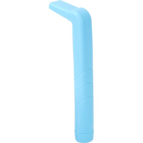 Tétine anti-hoquet coudée réutilisable en bleu, efficace pour arrêter le rot chez personnes âgées et enfants (1/5)