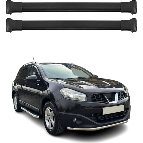 OMAC Barres de toit en aluminium pour Nissan Qashqai J10 2007-2013 – TÜV / DIN 75302:2019 – Charge max 75 kg – 2 barres Noir (1/4)