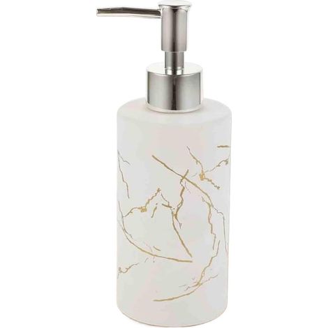 Runder, weißer Glasspender, 320 ml, mit Druckknopf, für Bad, Zuhause, Hotel oder Küche, schlichtes Design