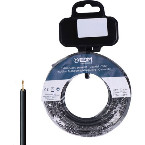Bobine Fil électrique Flexible 2,5mm Noir Sans Halogène 10m