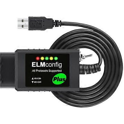 OBDResource ELM327 USB V1.5 FORScan pour Ford Mazda Lincoln Mercury Codage ELMconfig FoCCCus HS MS CAN Switch F150 F250 F350 F450 (type b) (1/5)