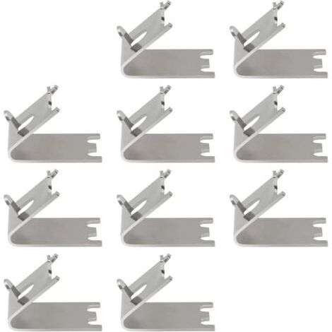 Edelstahl-Kühlschrankregalhalterungen – 10er-Pack Haken 28 mm x 23 mm – Genopptes Design für geteilte Pilaster (1/5)