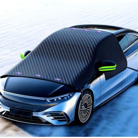 Housse de protection pour pare-brise de voiture, protection hivernale pour pare-brise, épaisse et résistante, compatible avec les voitures et les SUV.