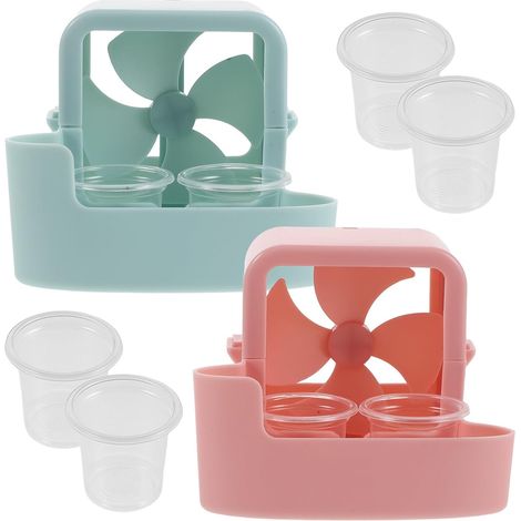 Accessoires pour Ventilateur Rafraichisseur Air avec Ambiance Estivale, Structure Suspendue en Plastique, Plateau Intégré pour Refroidissement Rapide Bureau Domicile (1/5)