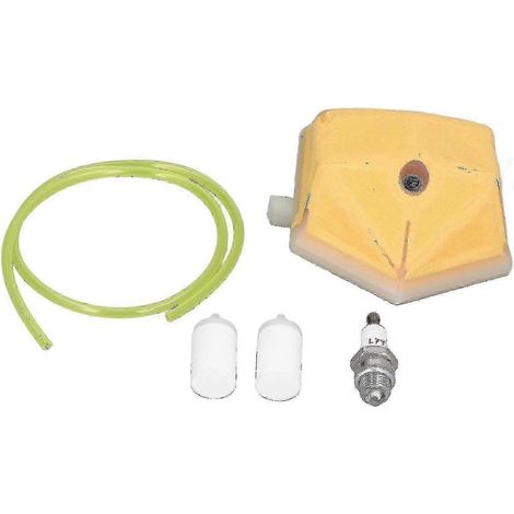 Kit complet pour tronçonneuse Husqvarna 51/55 (2026) comprenant filtre à carburant, bougie d'allumage, filtre à air et durite d'essence. (1/5)