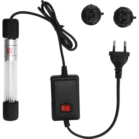 Lampe UV Submersible pour Aquarium, Stérilisateur UVC en Verre avec Purification Efficace de L'eau, élimination des Algues pour le Nettoyage des Aquariums, Prévention des Maladies (7W) (1/5)