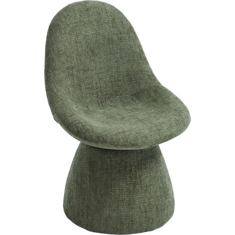 Wahson Dining Chairs Chenille, Swivel Kitchen Chairs Armless for Dining Room Kitchen Lounge Living Room, Green