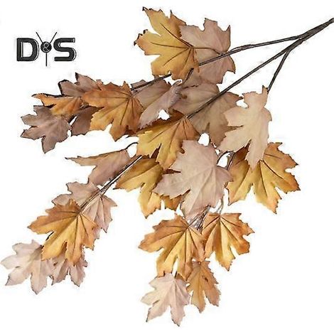 Feuille d'érable artificielle aux couleurs éclatantes, plante simulée, feuille d'érable réaliste exquise pour la décoration de la maison et des fêtesjaune (1/5)