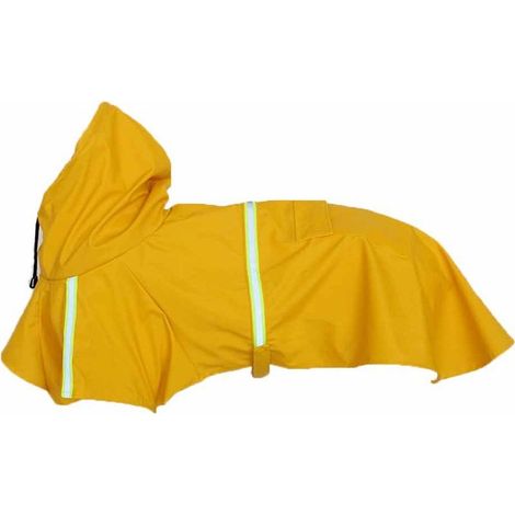 Hunde-Regenmantel – Verstellbare Regenjacke mit reflektierenden Streifen (gelb, Größe XL), shushianquan (1/5)