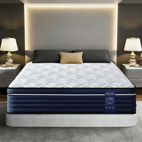Matelas 90x200 cm - luxe - Anti-acariens - 7 Zones - Ressorts ensachés - Mémoire de forme - Coton de fibre aérobie - Ép 25cm (1/5)