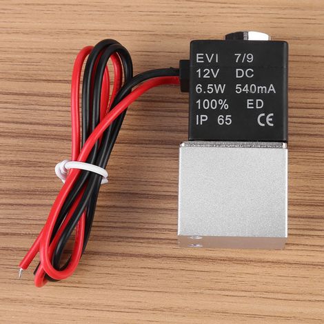 Électrovanne 2 voies 12 V CC 1/8" en aluminium, normalement fermée (1/5)
