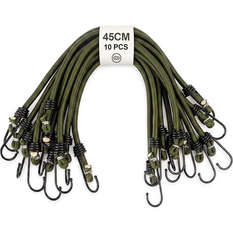 10 Pcs Tendeurs avec Double Crochets 45cm Élasticité 8mm (1/5)