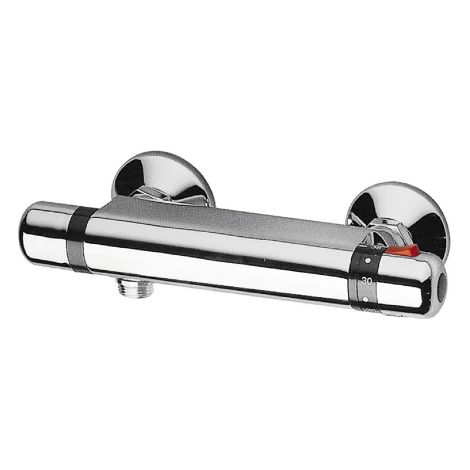 Mitigeur thermostatique de douche sans kit avec syste'me de se'curite' calibre' a' 38o C raccord pour flexible 1/2" M et vis ce'ramique