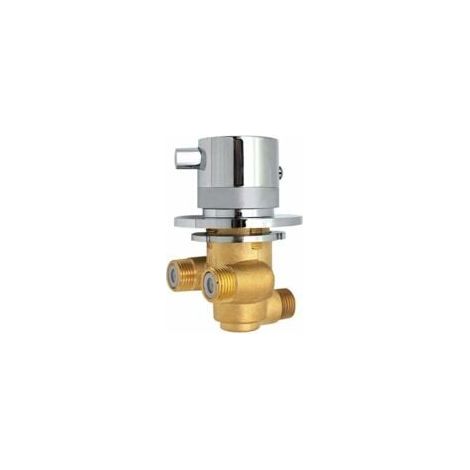 Alovez – Mitigeur thermostatique de douche en laiton – Finition chromée – Température réglable jusqu'à 50 °C – Installation murale facile (1/5)