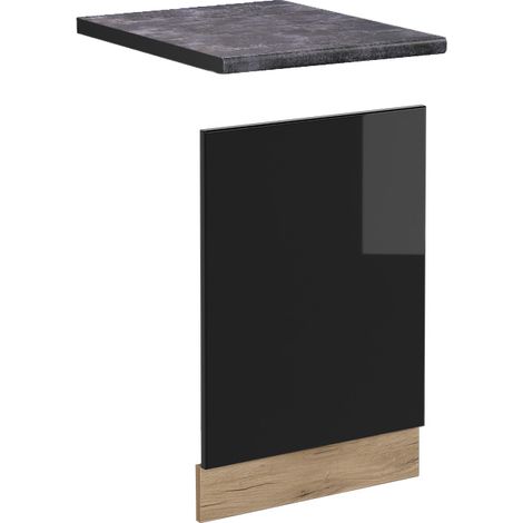 Façade R-Line, Noir Haute brillance, 45 cm, PT Anthracite, Vicco