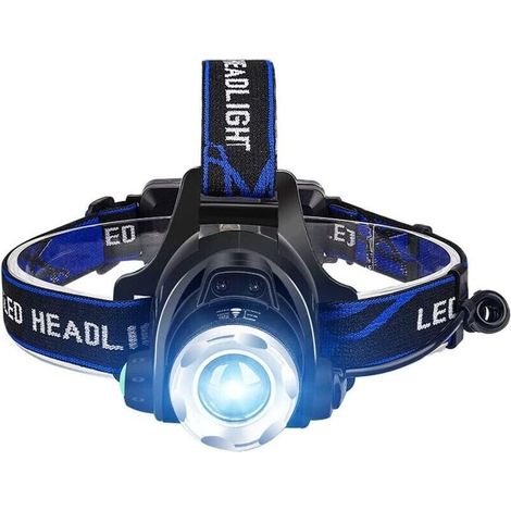 LED-Stirnlampe, USB-aufladbar, leistungsstark, 3 Leuchtmodi, zoombar, verstellbar, leicht – ideal zum Laufen, Wandern und Campen (1/4)