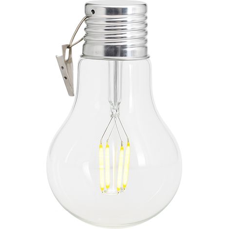 Star – Solar LED-Hängedekoration „Fille“ in Edison-Form – mit Dämmerungssensor & Akku – Stimmungsvolles Licht für Garten & Balkon – warmweiß – 18 cm hoch, transparent (1/5)