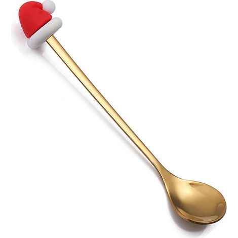 Cuillère De Noël - En Acier Inoxydable - Pour Dessert Apéritif Ou Cocktail - Décor Festif Avec Pendentif - 16 5 Cm - Lot De 1 (1/5)