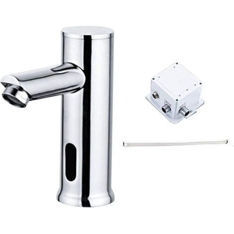 Grifo mezclador eléctrico para lavabo, ideal para cocina y baño - Sensor automático - Latón - Grifo de agua fría - Montaje sobre encimera - Para uso doméstico - Moderno - Resistente a la corrosión