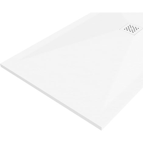 Mexen Stone+ Rechteckige Duschwanne aus Verbundwerkstoff 140 x 80 cm, weiß, weiße Abdeckung - 44108014-W (1/5)