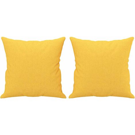 Maison Exclusive - Cojines decorativos 2 uds tela amarillo claro (1/5)