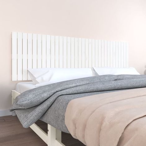 Cabecero de cama pared madera maciza pino blanco 204x3x60 cm vidaXL (1/5)